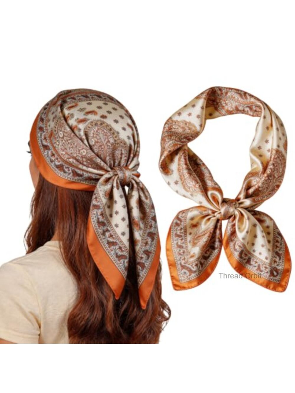 35 Inch Satin Silk Head Hair Scarf Bandana Square Wrap for Women